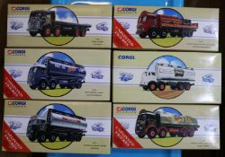 6 Corgi Classics. 3x Foden- Flatbed 'Pickfords' (97956). Flatbed with Barrels & Chains, '