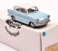 Pathfinder for Minicar 43, 1961 Ford Anglia 105E. A R.H.D. example in Wedgwood Blue with white