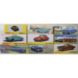 9 Atlas Dinky. Opel Kadett (540). Fiat 600D (520). Renault 6 (1416). DS 23 Citroen (530). Renault 16