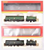 2 Hornby Hobbies OO West Country class 4-6-2 Tender Locomotives. One in B.R. dark green livery, '