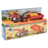 Corgi Toys Gift Set 9. Massey Ferguson 165 Tractor With Shovel, Driver & Tipping Trailer with
