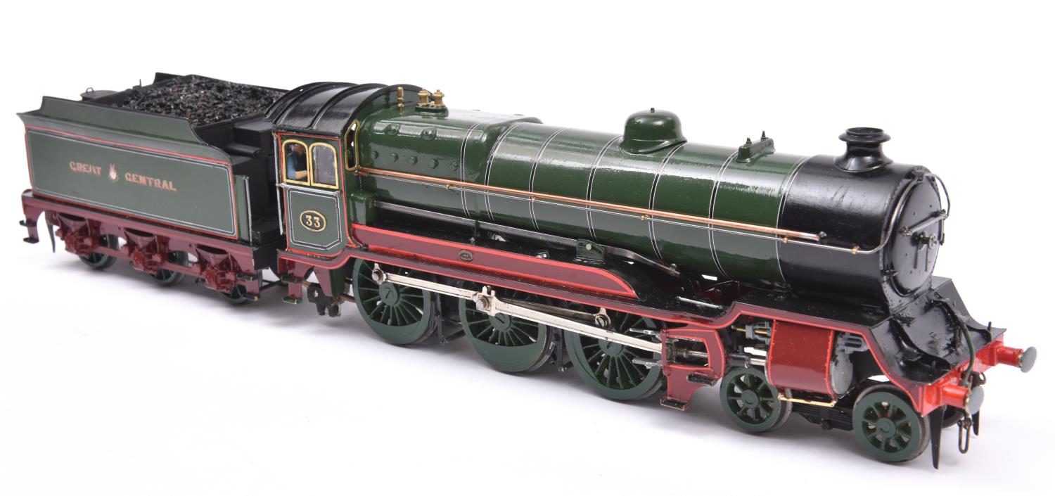 A finescale O gauge kitbuilt model of a Great Central Class 9Q 4-6-0 tender locomotive, 33, in lined - Image 2 of 2
