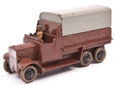An early Dinky Toys Six Wheeled Transport Wagon (25s). A civilian version of the Military vehicle,