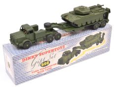 Dinky Supertoys Gift Set 698. Tank Transporter with Tank. Antar Tank Transporter and Centurion tank,