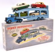 A Scarce Dinky Supertoys Gift Set 990, Pullmore Car Transporter with Four Cars. Comprising Bedford