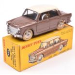 French Dinky Toys Fiat 1200 Grande View (531). In metallic bronze with cream roof, ridged spun