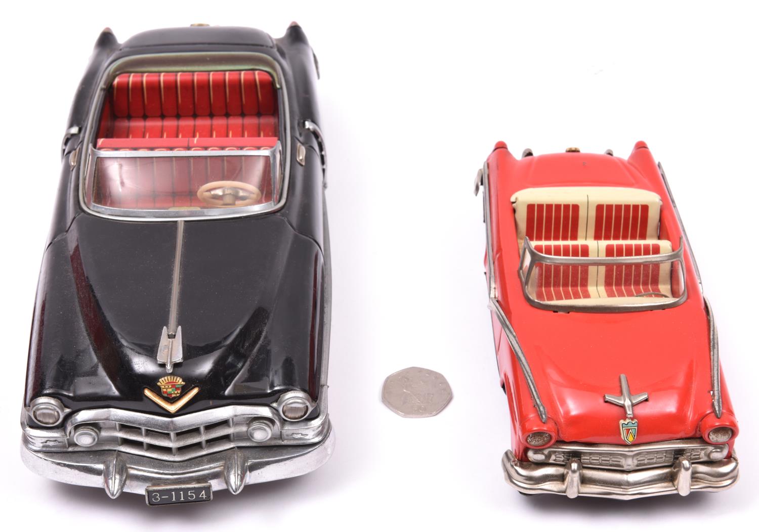 2 Tinplate vehicles. A Japanese ALPS Tinplate Friction Powered 1950 Cadillac Series 62 - Image 3 of 4
