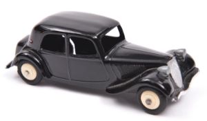 French Dinky Toys Citroen 11BL (24N). In gloss black with cream wheels and black tyres. VGC-Mint £