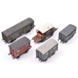 5x O gauge kit built/adapted Southern related freight wagons/vans. An SR Guard's van. An SR parcel