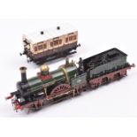 A finescale O gauge kitbuilt model of an LBSCR 2-2-2 tender locomotive, Jenny Lind 70, in lined