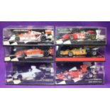 6 1:43 Minichamps Racing Cars. DeTomaso 505/38 Ford, Frank Williams Racing Team, RN22 P. Courage,