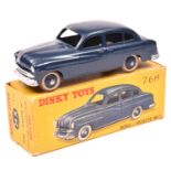 French Dinky Toys Ford Vedette (24x). A harder to find example in dark blue with dark blue wheels