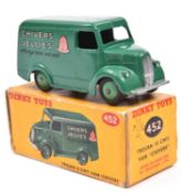 Dinky Toys Trojan 15CWT van, 'Chivers Jellies' (452). In dark green with mid green wheels and
