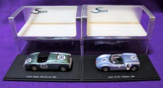 2 Spark 1:43 Racing Cars. Lotus 19, Nassau 1962, RN6, in light metallic blue, driver I. Ireland.