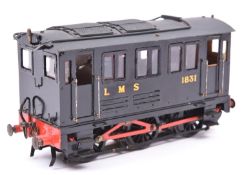 A finescale O gauge kitbuilt model of an LMS 0-6-0 prototype diesel locomotive, 1831, in unlined