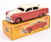 Dinky Toys Ford Fordor Sedan (170). A high line example in cream and red with red wheels and black