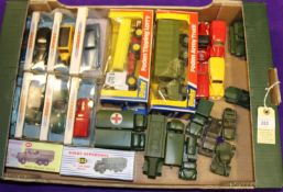 15 Dinky Toys. 14 military examples including Foden Army Truck (668), boxed. Plus Medium Artillery