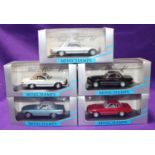 5 1:43 Minichamps Mercedes Benz. 4x 350SL, colour - red, black, light blue and white and other