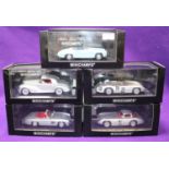 5 1:43 Minichamps Mercedes Benz. 190SL, 300S, 300SLR, 300SLR hardtop and a 300SL. All boxed, minor