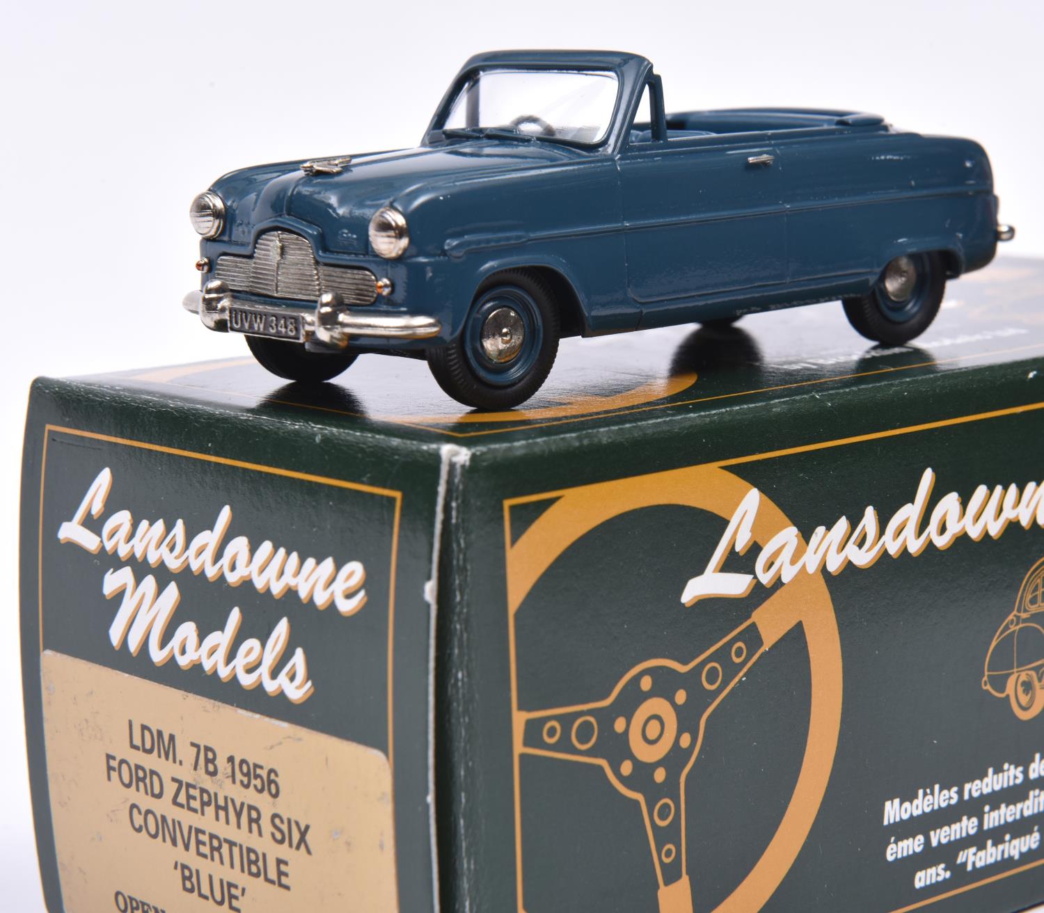 Lansdowne Models LDM.7B 1956 Ford Zephyr Six Convertible. In blue with similar blue interior and