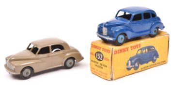 2 Dinky Toys. An Austin Devon 152. A re-number of 40d finished in dark blue with mid blue wheels,
