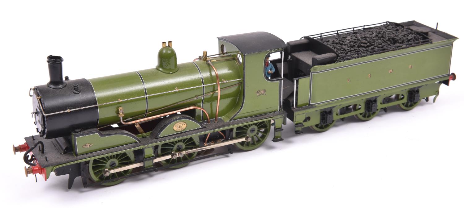 A finescale O gauge kitbuilt model of an LSWR Class 700 0-6-0 Drummond tender locomotive, 687, in - Image 2 of 2