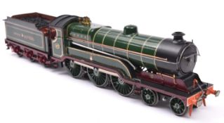 A finescale O gauge kitbuilt model of a Great Central Railway Class B2 4-6-0 tender locomotive,