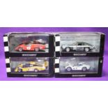 4x Minichamps Racing Cars. Maserati Tipo 61 in white, Winner ADAC 1000KM 1960 RN5, Moss/Gurney. Ford