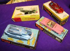 4 Dinky Toys Gerry Anderson Vehicles. Lady Penelope's Fab 1 Rolls Royce (100). In pink, complete