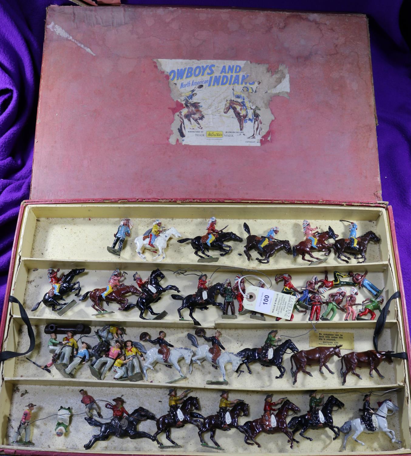 Britains North American Cowboys & Indians 2-Tier Set 2061. Comprising part of the contents of this