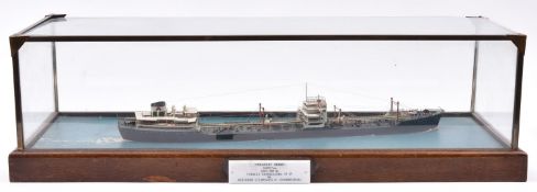 A fine scale model of a 1950's crude oil tanker. A company board room model of the 'President