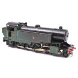 A live steam coarse scale O gauge locomotive. Spirit fired 2 cylinder tinplate model of a Great