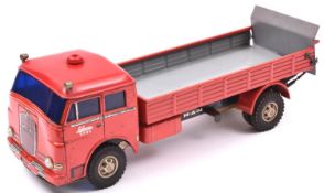 A rare Schuco Elektro-Lastomat 6084 tinplate 2 axle open back M.A.N. Diesel Truck. Cab and rear body