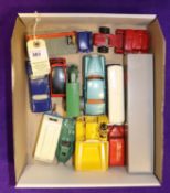 12 Dinky Toys. Guy Flatbed with tailboard. Ford Fairlane, CMP. Muir Hill Dumper, Royal Mail Van,