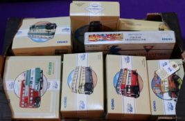12 Corgi Classics Buses, Coaches etc. 4x two vehicle sets- The Northern Collection, Bedford OB,
