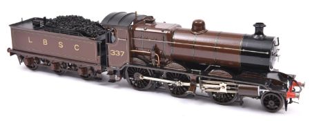 A finescale O gauge kitbuilt model of an LBSCR K Class 2-6-0 tender locomotive, 337, in lined