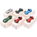 A collection of 6 Motorkits white metal racing cars. All approx 1:43 scale including a 1959 Maserati