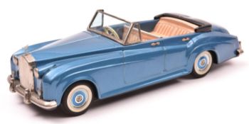 Bandai Tinplate Early 1960's Friction Powered Rolls Royce Silver Cloud 4 Door Open Top Saloon. An