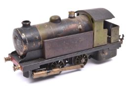 A live steam O gauge Bowman Models locomotive. Spirit fired 2 cylinder tinplate model of an LNER 0-