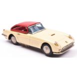 Bandai Battery Powered Tinplate Ferrari 250 Super America (California) Coupe. In cream with red