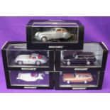 5x Minichamps. 1930 Alfa Romeo 6C 1750 G.S. in white. 1939 Bentley Embiricos in silver. 1955