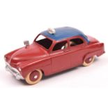 French Dinky Simca Aronde TAXI (24U). In maroon with blue roof, maroon ridged wheels with white