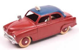 French Dinky Simca Aronde TAXI (24U). In maroon with blue roof, maroon ridged wheels with white