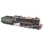 A live steam, spirit fired O gauge model of a Great Central 4-6-0 tender locomotive. A heavily