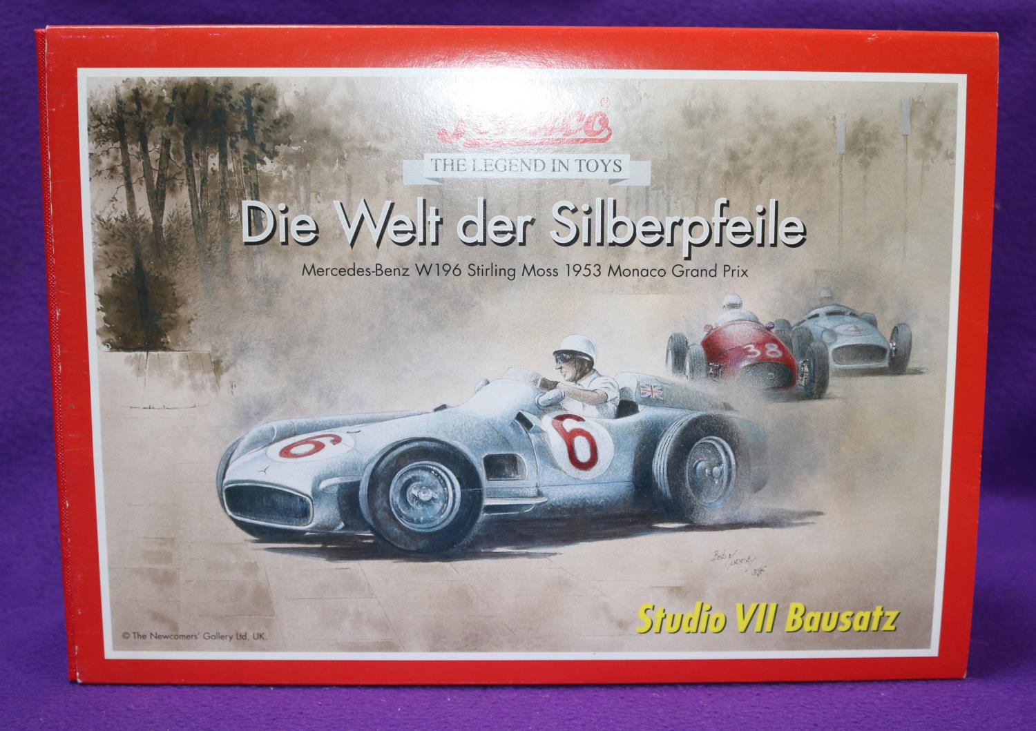 A Schuco Studio VII Bausatz - Mercedes-Benz W196 Stirling Moss 1953 Monaco Grand Prix. An as new