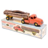 French Dinky Supertoys Tracteur Willeme Avec Semi-Remorque Fardier (36A). Orange tractor unit with