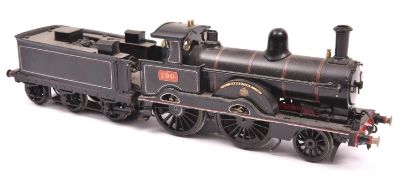 A finescale O gauge kitbuilt model of a LNWR Improved Precedent Class 2-4-0 tender locomotive,