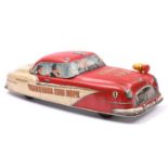 An Impressively Large American 1950's MARX Tinplate Friction Powered Car. A V.F.D. Fire Chief's Car,