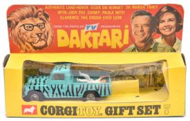 Corgi Toys Gift Set 7 Daktari Land Rover set. A part set just with the vehicle and Paula figure.