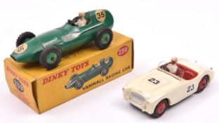 2 Dinky Toys. A Vanwall Racing Car (239). In dark green, RN35, with mid green wheels and black